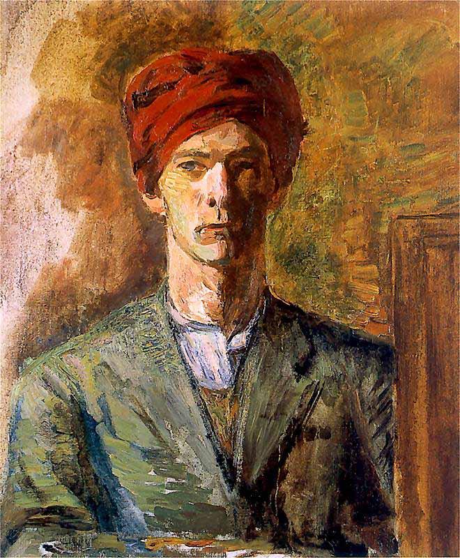Zygmunt Waliszewski Self portrait in red headwear Germany oil painting art